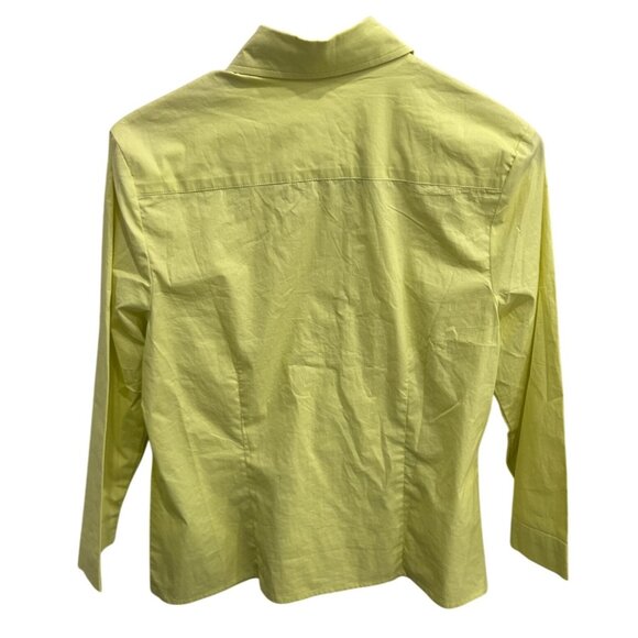 Rafael Womens Yellow Button Up Collared Shirt Size Medium - Picture 2 of 8